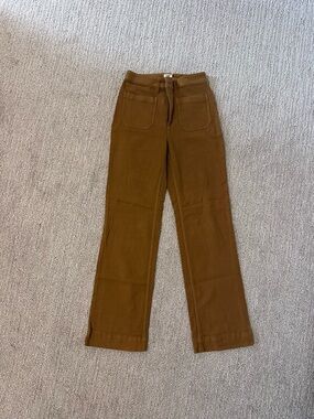Faherty Brown High-Rise Straight Leg Pants
